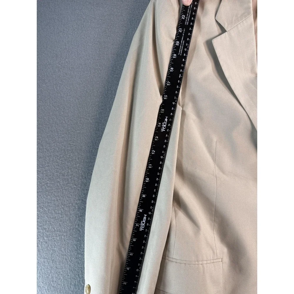 Brooks Brothers Blazer Mens 42R Beige Cotton Blend Two Button Jacket Casual